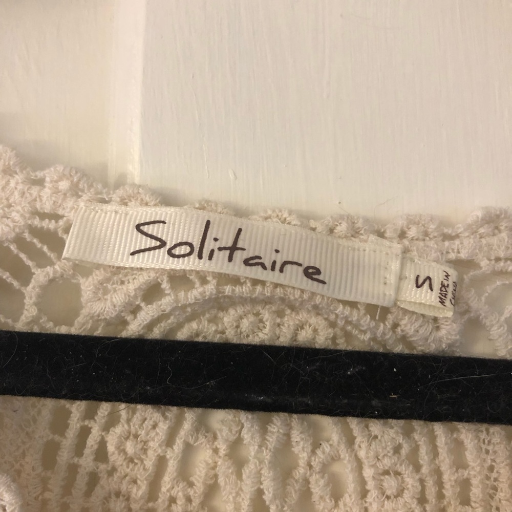 Anthropologie Solitaire Cream Crocheted Top - Picture 2 of 4